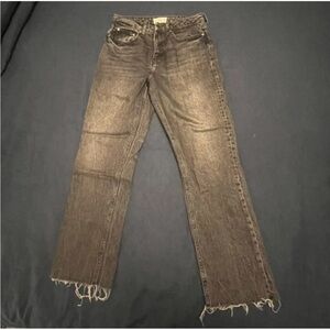 Mango MNG Black Raw Hem Straight Leg Jeans Women’s Size 8